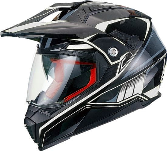 MAXX FS 606 Enduro helma se sluneční clonou černostříbrná