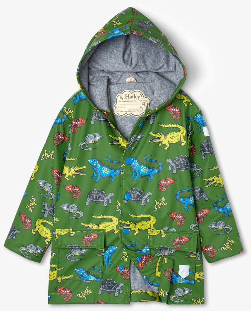 Hatley chlapecká nepromokavá bunda do deště Aquatic Reptiles S21REK1336 110 zelená