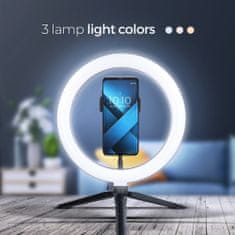 MG Selfie Ring Fill kruhové LED světlo 10'' + mini statív, černé