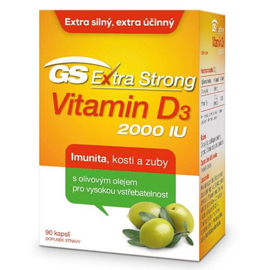 GreenSwan GS Extra Strong Vitamin D3 2000 IU 90 kapslí