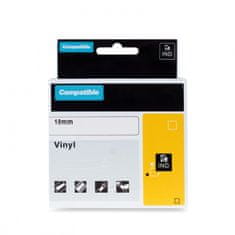 Miroluk Kompatibilní páska s DYMO 1805436, 19mm, bílý tisk na černém podkladu, vinylová