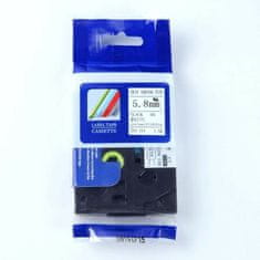 Miroluk Kompatibilní páska s Brother HSE-211, 5,8mm, černý tisk na bílém podkladu, smršťovací bužírka