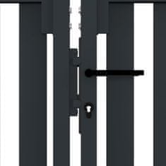 Vidaxl Dvoukřídlá plotová branka ocelová 306 x 150 cm antracitová