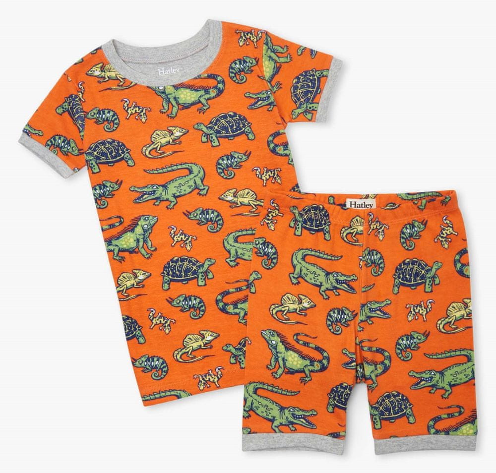 Hatley chlapecké pyžamo z organické bavlny Aquatic Reptiles S21REK205 98 oranžová