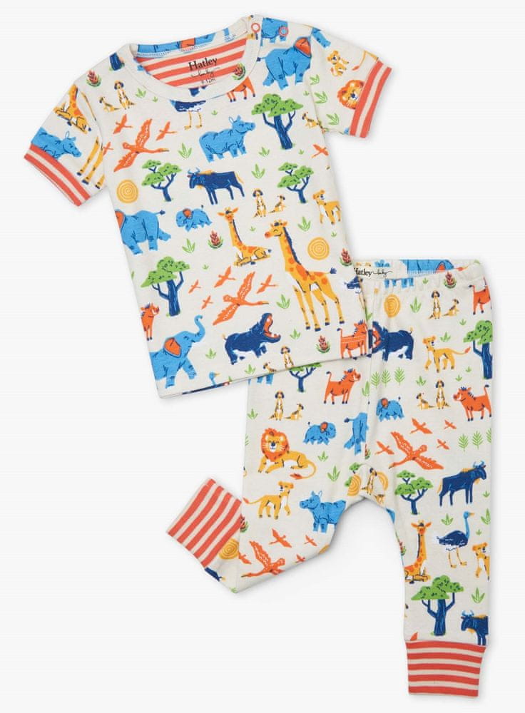 Hatley chlapecké pyžamo z organické bavlny Wild Safari S21SSI1254 79-84 smetanová