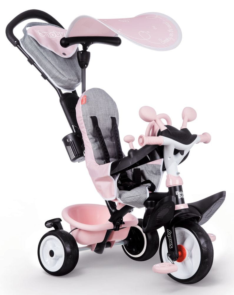 Levně Smoby Tříkolka Baby Driver Plus růžová