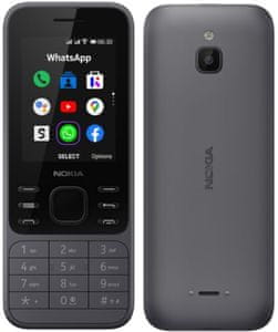 klasický tlačítkový mobilní telefon Nokia 6300 4g 512 mb ram rom 4 gb 32gb paměťová karta dual sim fm rádio 3,5mm jack vga fotoaparát qvga ipa Bluetooth 4.0 kaios elegantní styl