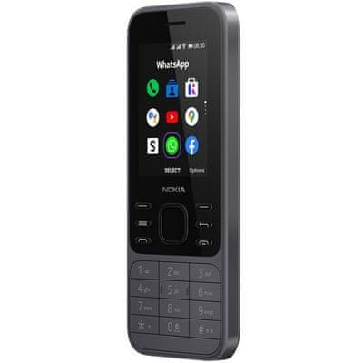 klasický tlačítkový mobilní telefon Nokia 6300 4g 512 mb ram rom 4 gb 32gb paměťová karta dual sim fm rádio 3,5mm jack vga fotoaparát qvga ipa Bluetooth 4.0 kaios elegantní styl