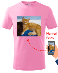 Hobbytriko Dětské tričko s vlastní fotkou Barva: Růžová (30), Velikost: 12 let / 158 cm