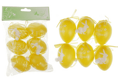 ATAN Vajíčka plastová žlutá, sada 6 kusů VEL5047-YEL