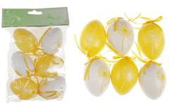 ATAN Vajíčka plastová žlutá a bílá, sada 6 kusů VEL5049-YEL