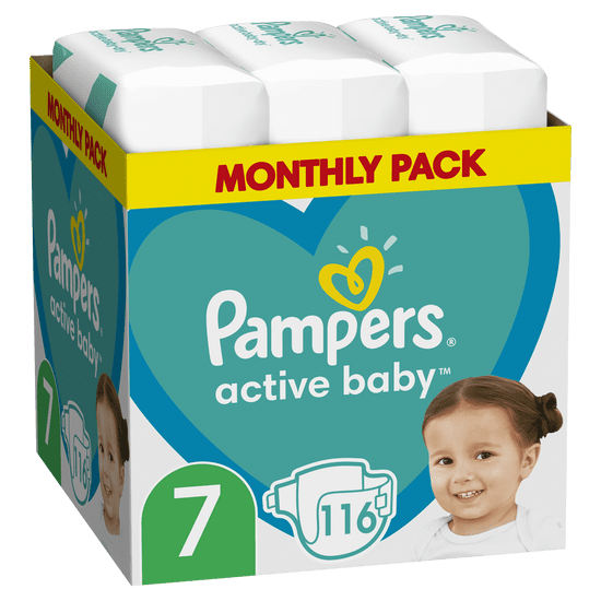 Pampers Active Baby Plenky Velikost 7 116 ks, 15kg+