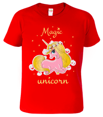 Hobbytriko Tričko s jednorožcem - Magic unicorn Barva: Fialová (64), Velikost: 10 let / 146 cm