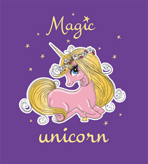 Hobbytriko Tričko s jednorožcem - Magic unicorn Barva: Fialová (64), Velikost: 10 let / 146 cm