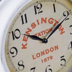 Dekodonia nástěnné hodiny, bílý kov (38 x 9 x 37 cm)