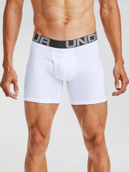 Under Armour Boxerky UA Charged Cotton 6in 3 Pack-WHT