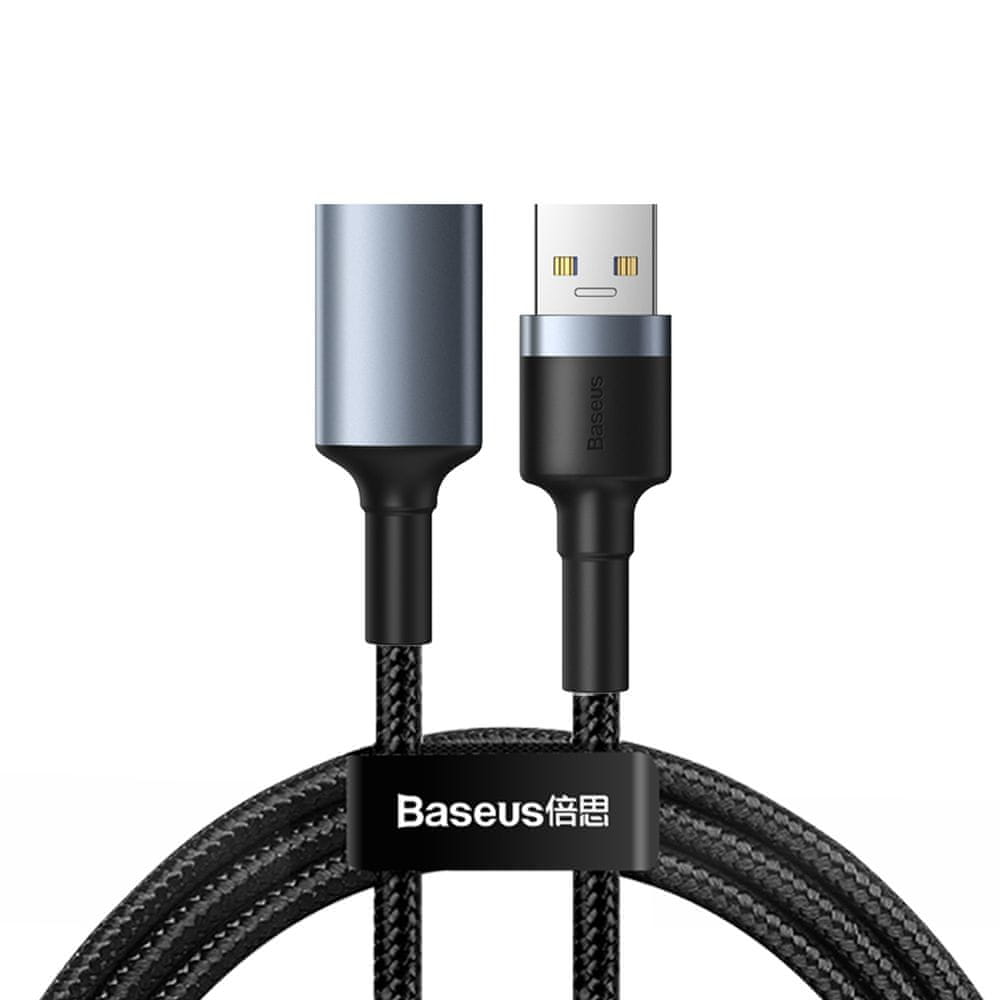 Levně BASEUS Cafule nabíjecí / datový kabel USB 3.0 samec na USB 3.0 samice 2 A 1 m CADKLF-B0G, šedá