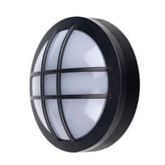 Solight LED venkovní osvětlení kulaté s mřížkou, 13W, 910lm, 4000K, IP65, 17cm, černá, WO753