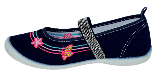 Slobby dívčí plátěné sandály 131-0060-T1 23 tmavě modrá