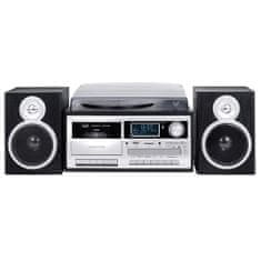 Trevi Hi-Fi systém , TT 1072 DAB BK, gramofon, reproduktory, retro, Bluetooth, MP3, CD, kazeta, dálkové ovládání