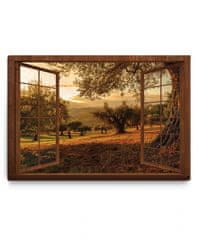 Dalenor 3D obraz Okno do ráje přírody hnědé, 90x60 cm