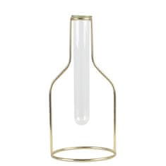 Decor By Glassor Designová váza - zkumavka se zlatým stojánkem vel. L
