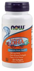 NOW Foods DHA Kids Chewable (Omega-3), 100 mg, 60 žvýkacích kapslí