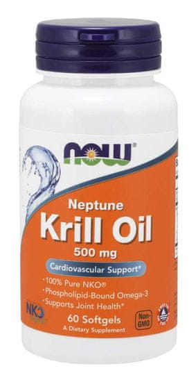 NOW Foods Krill Oil Neptune (olej z krilu), 500 mg, 60 softgel kapslí