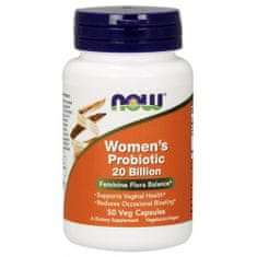 NOW Foods Women's probiotic (probiotika pro ženy), 20 miliard, 50 rostlinných kapslí
