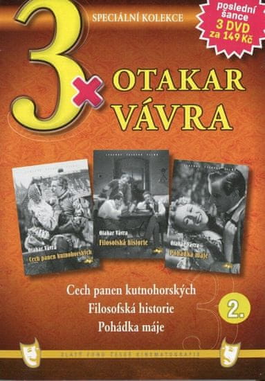 3x Otakar Vávra 2: Cech panen kutnohorských, Filosofská historie, Pohádka máje /papírová pošetka/ (3DVD)