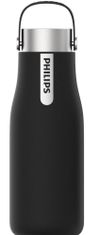 Philips Samočistící lahev GoZero UV AWP2788BK, 590 ml, UV sterilizace, thermo, nerezová ocel, černá