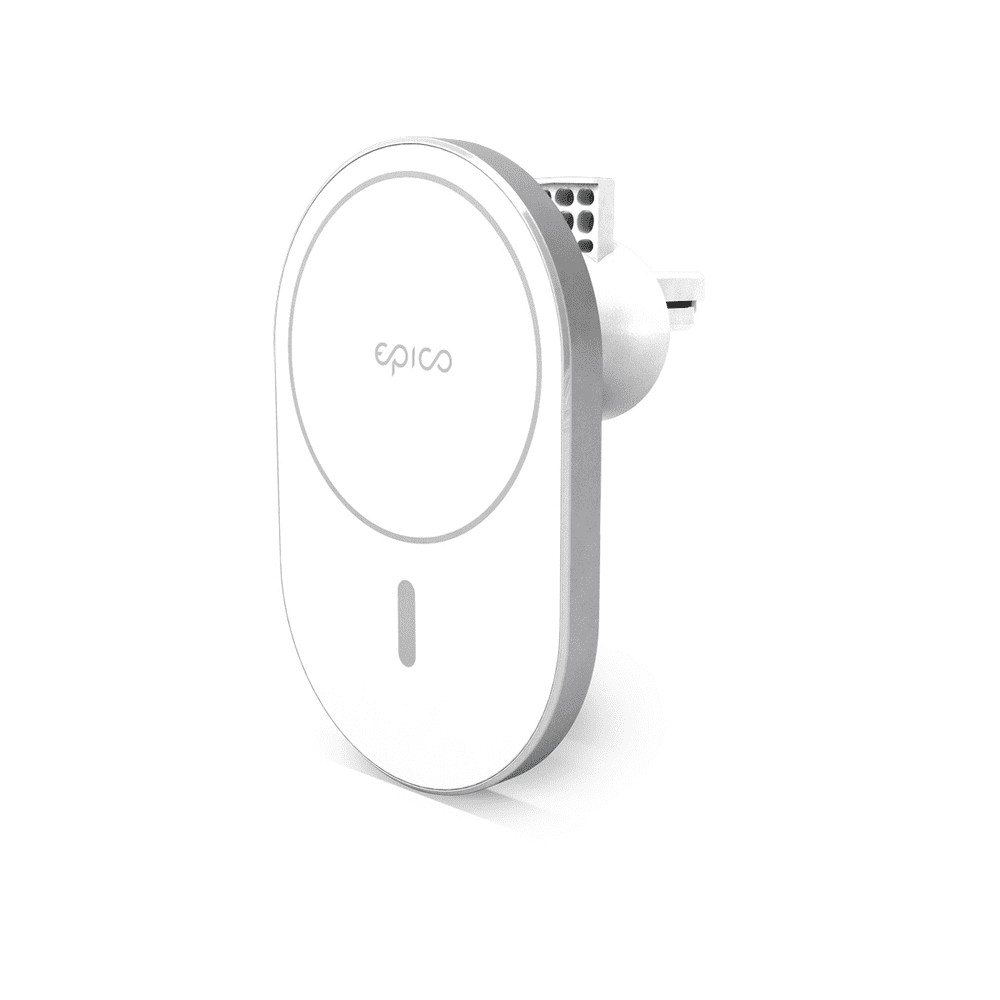 EPICO Ellipse Wireless Car Charger (MagSafe compatible) 15W/10W/7,5W + 18W QC 9915111100037, Silver - zánovní