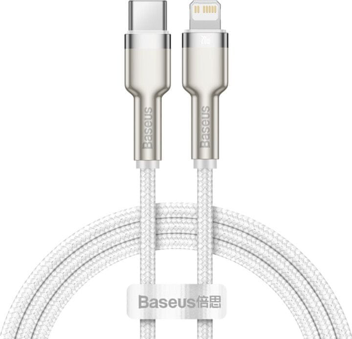 BASEUS Cafule Series nabíjecí / datový kabel USB-C na Lightning PD 20 W 2 m CATLJK-B02, bílá