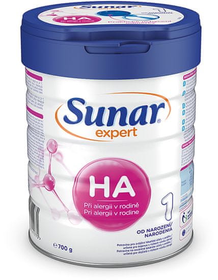 Sunar Expert HA 1 počáteční hypoalergenní kojenecká výživa 700g