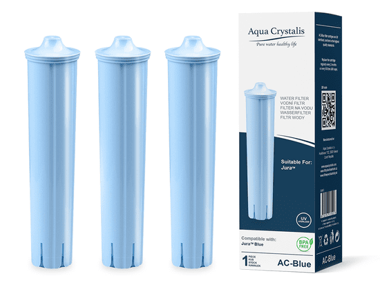 Aqua Crystalis AC-BLUE vodní filtr pro kávovary JURA (Náhrada filtru Claris Blue) - 3 kusy