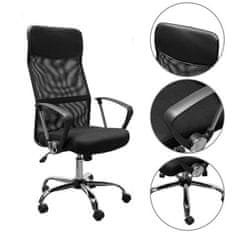 Timeless Tools Ergonomická kancelářská židle s vysokou opěrkou - černá