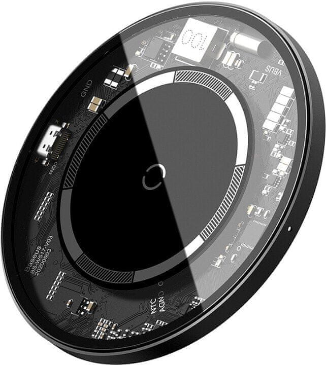 BASEUS Simple magnetická bezdrátová nabíječka (kompatibilní s iPhone 12) WXJK-E02, bílá