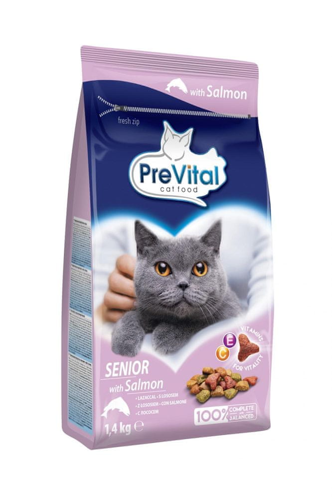 Levně PreVital granule kočka Senior losos 4x1,4 kg