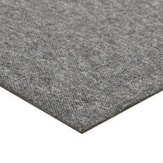 Greatstore Kobercové podlahové dlaždice 20 ks 5 m2 50 x 50 cm šedé