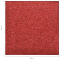 Greatstore Kobercové podlahové dlaždice 20 ks 5 m2 50 x 50 cm červené