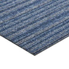 Greatstore Kobercové podlahové dlaždice 20ks 5 m2 50x50 cm pruhované modré