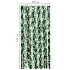 Greatstore Závěs proti hmyzu zeleno-bílý 100 x 220 cm Chenille
