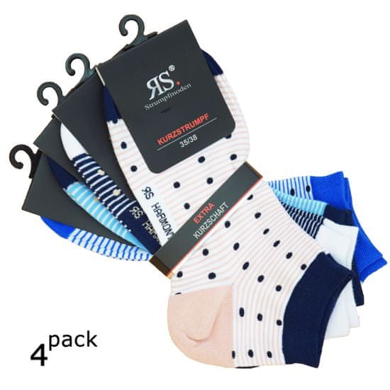 RS  dámské letní kotníkové bavlněné jemně pruhované ponožky 1524921 4-pack