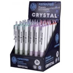 Astra CRYSTAL, Kuličkové pero 0,7mm, modré, stojan, mix barev, 201120004