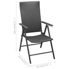 Greatstore Stohovatelné zahradní židle 2 ks polyratan černé
