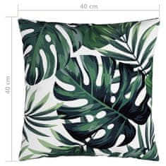 Greatstore Polštáře 4 ks vzor listů 40 x 40 cm textil