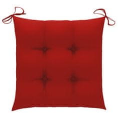 Vidaxl Podušky na židle 6 ks červené 50 x 50 x 7 cm textil