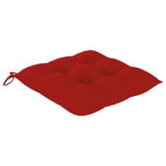 Greatstore Jídelní židle 4 ks červené podušky masivní teak