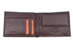 Enrico Coveri Pánská kožená peněženka z pravé kůže EC Coveri- tmavě hnědá