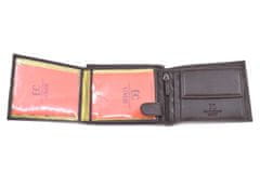 Enrico Coveri Pánská kožená peněženka z pravé kůže EC Coveri- tmavě hnědá